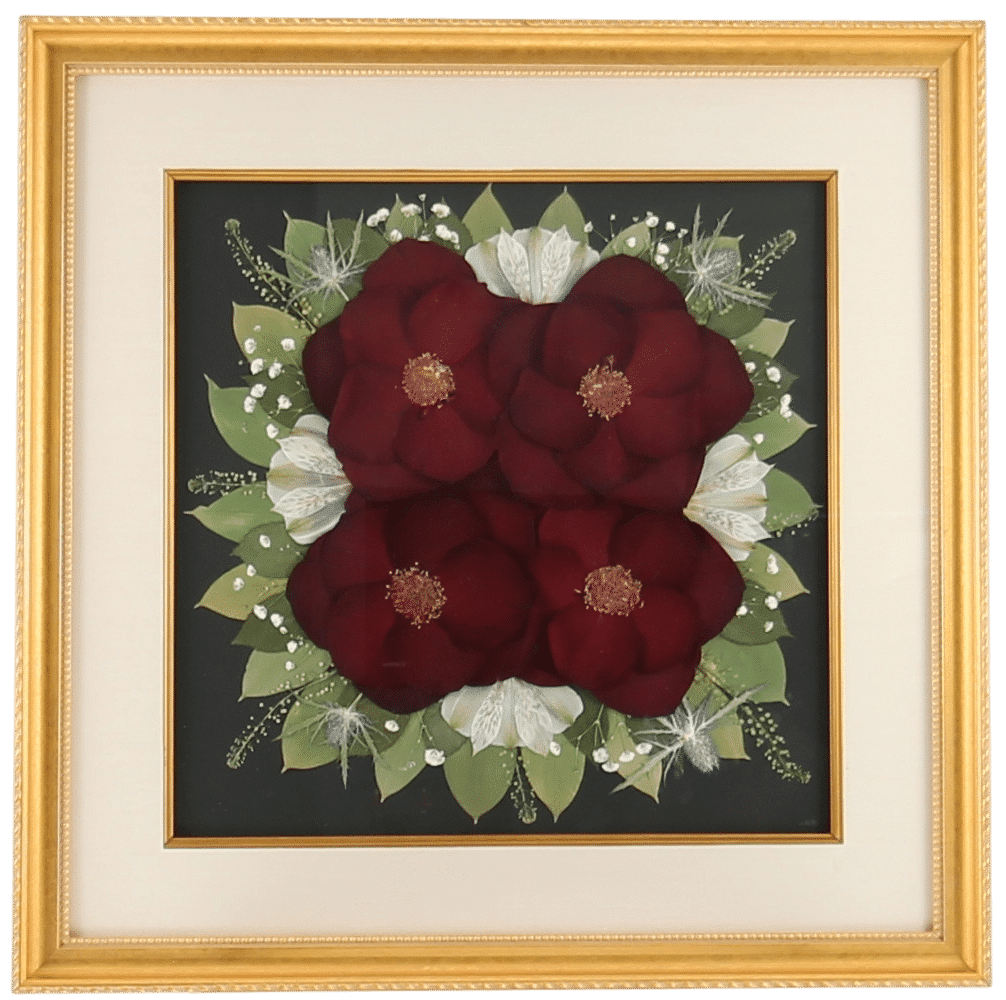 Pressed Flowers 4 Pressed flower bird's eye view style showing the bloom design from above