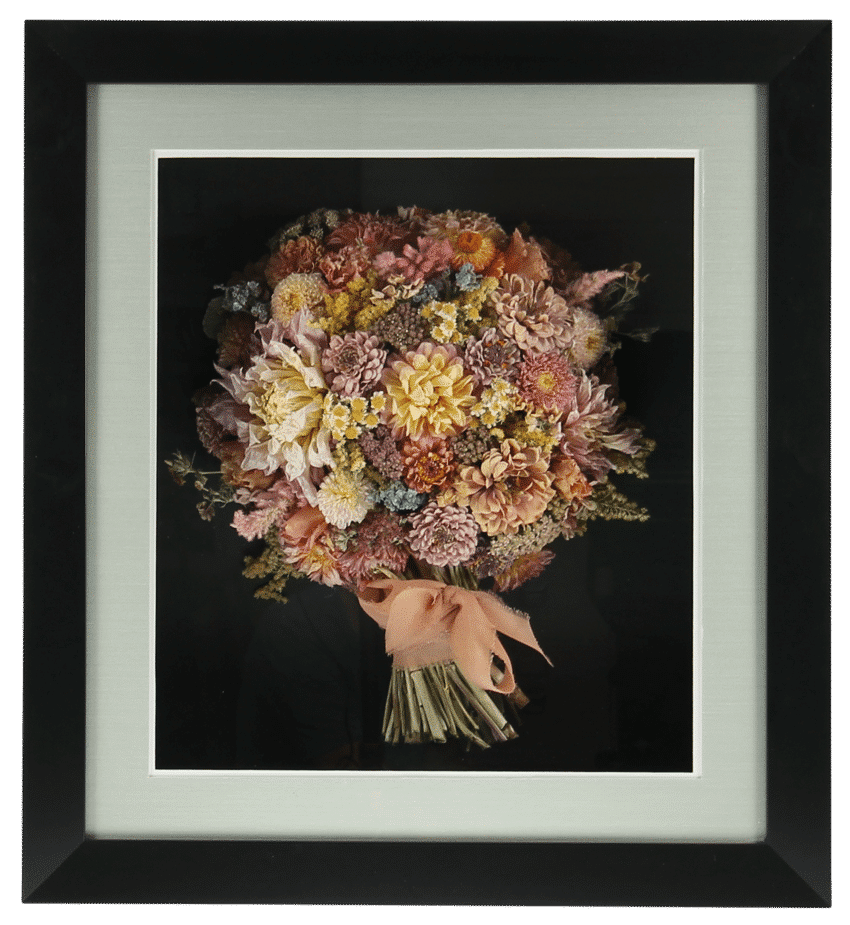 shadowboxes 3 Shadowbox replication style showing the full bouquet with stems intact