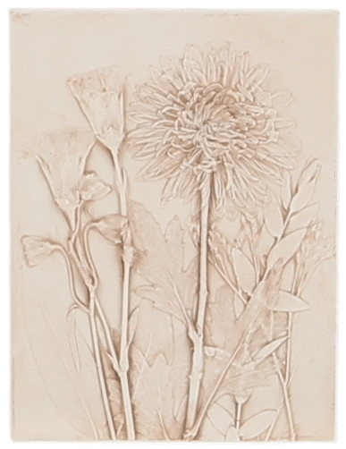Home 5 Bas-relief plaster tile cast from wedding flowers