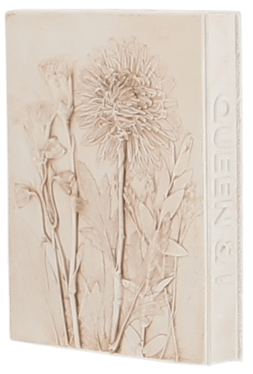 Bas-Relief 2 Detail of raised floral impressions in a bas-relief plaster tile